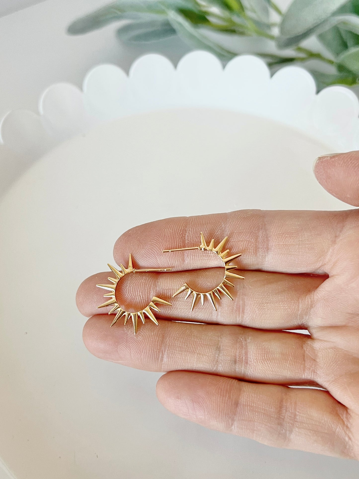 Gold Starburst (Spiked) Hoop